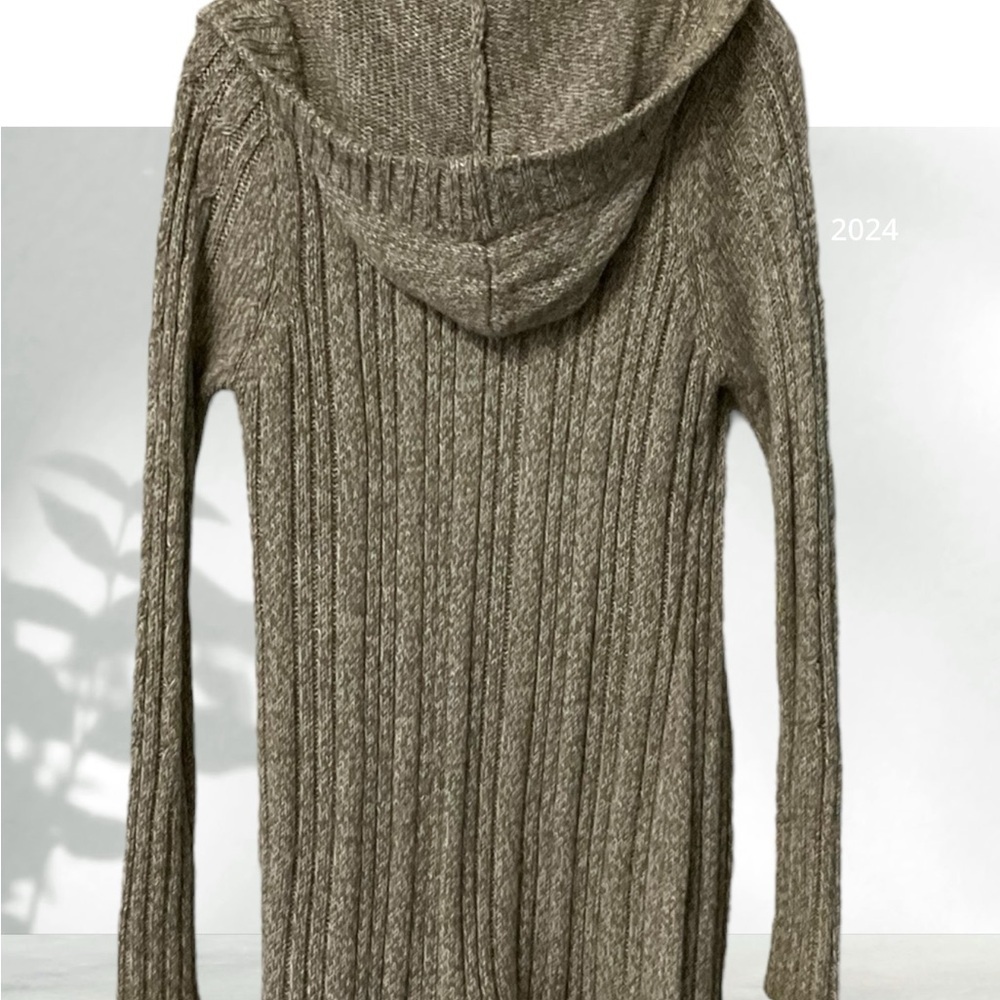 Hooked Up Hooded Sweater‎ SZ XL Women Dark Oak Ivory Winter Casual Corpcore Fall - Picture 4 of 8